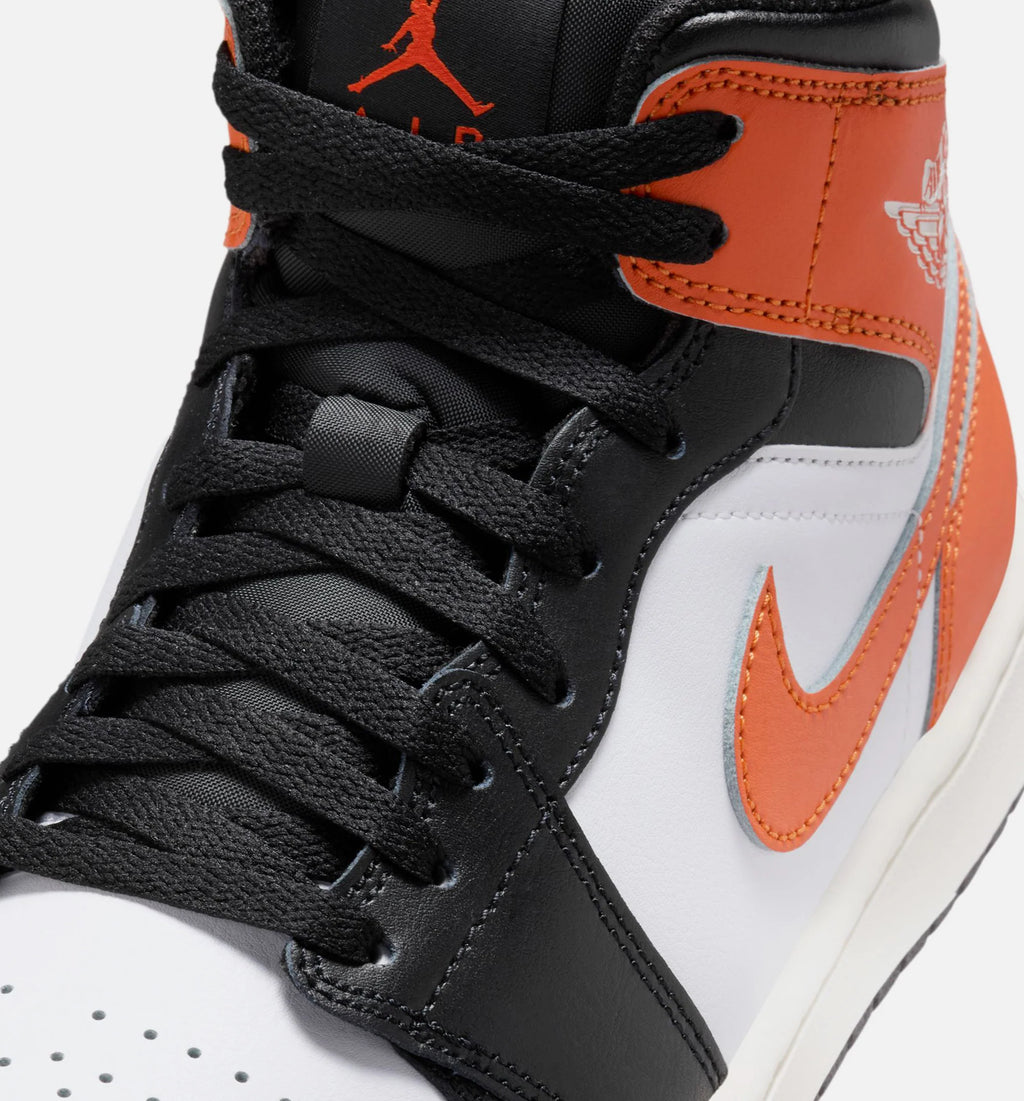Air Jordan 1 Mid Mens Lifestyle Shoe Starfish White Sail Black