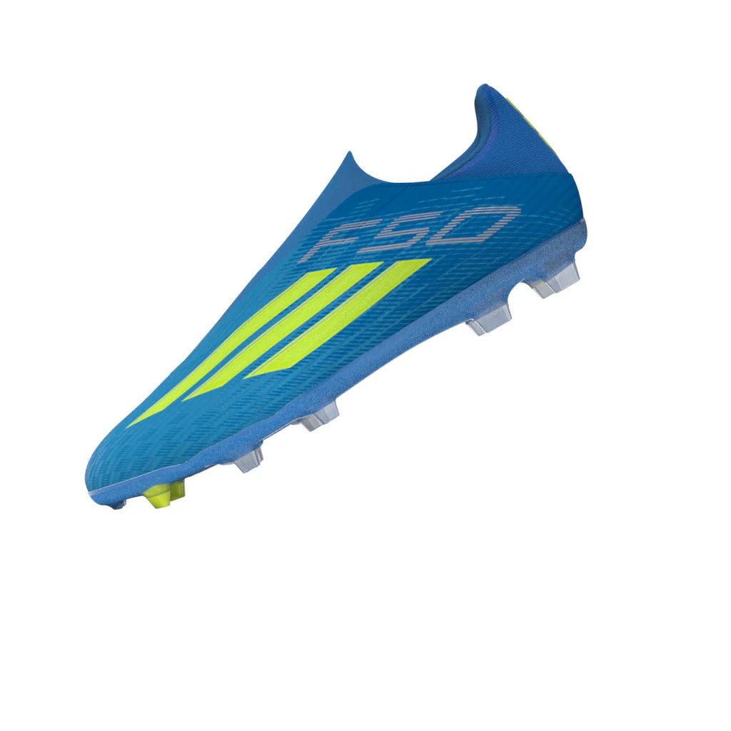 adidas F50 League Laceless FG MG Firm Ground Multi Ground Mens Soccer Cleats Blue Yellow Aqua