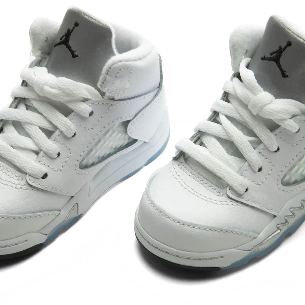 Air Jordan 5 Retro White Metallic TD White Black Metallic Silver