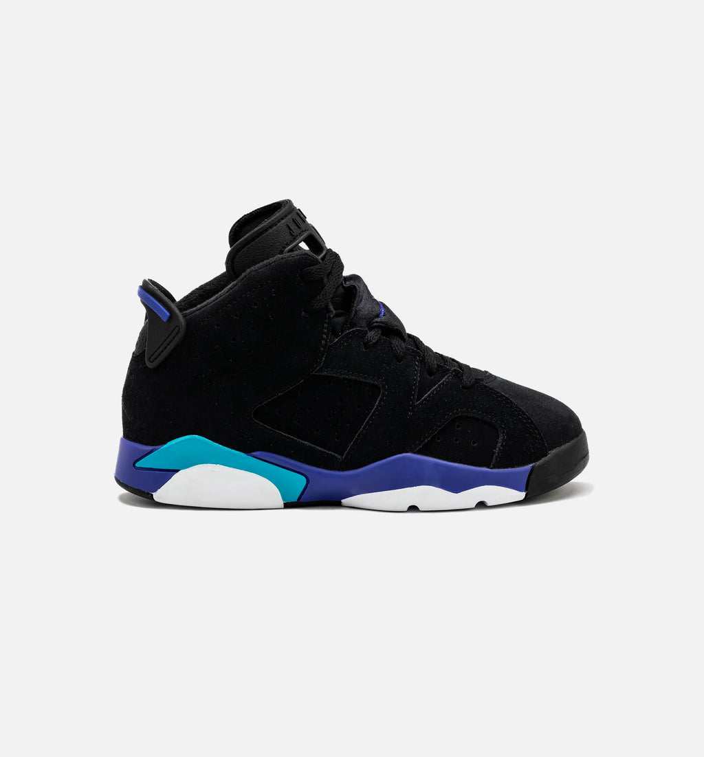 Air Jordan 6 Retro Aqua Preschool Lifestyle Shoe Black Aquatone Bright Concord