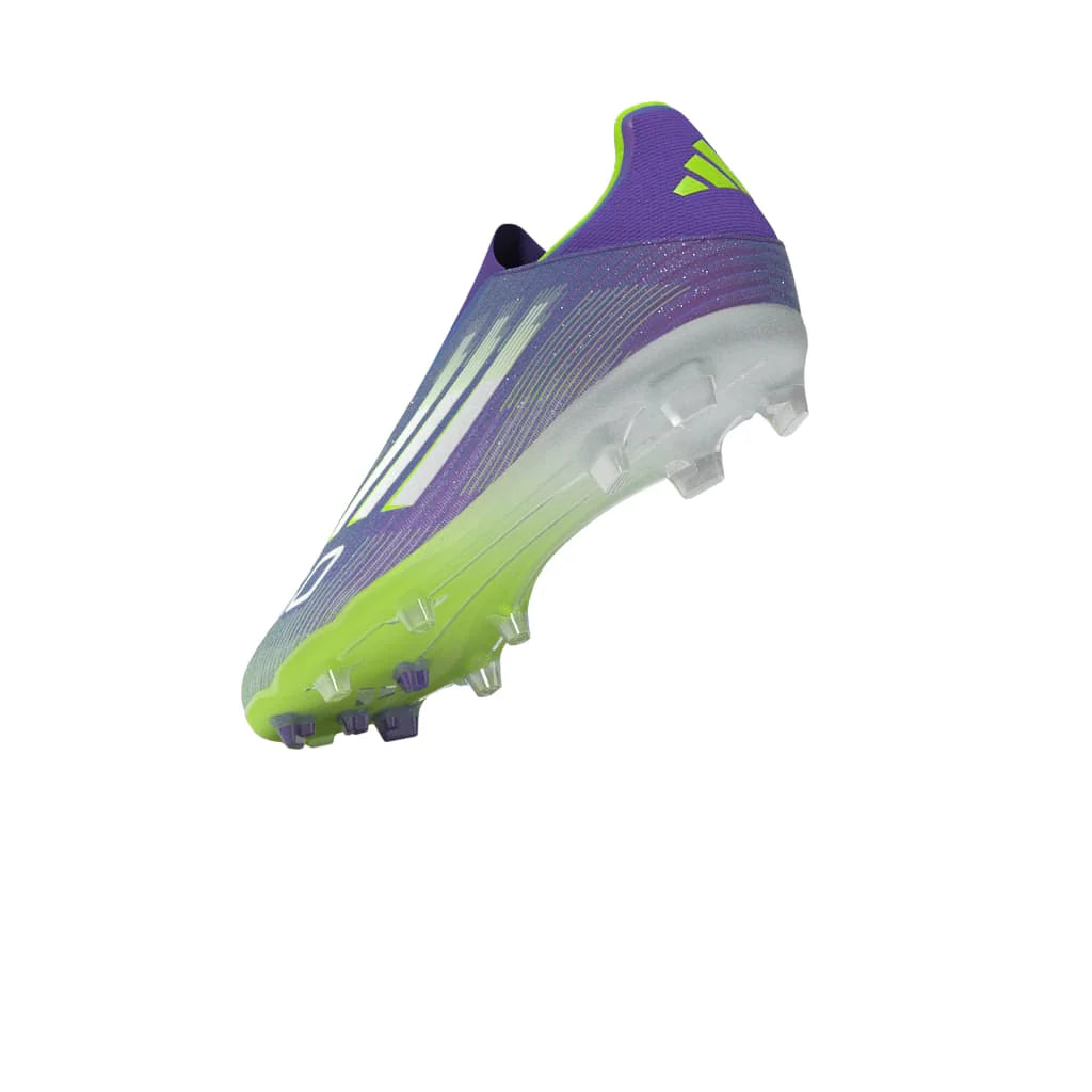 adidas F50 League Laceless FG MG Mens Soccer Cleats Purple White Lemon