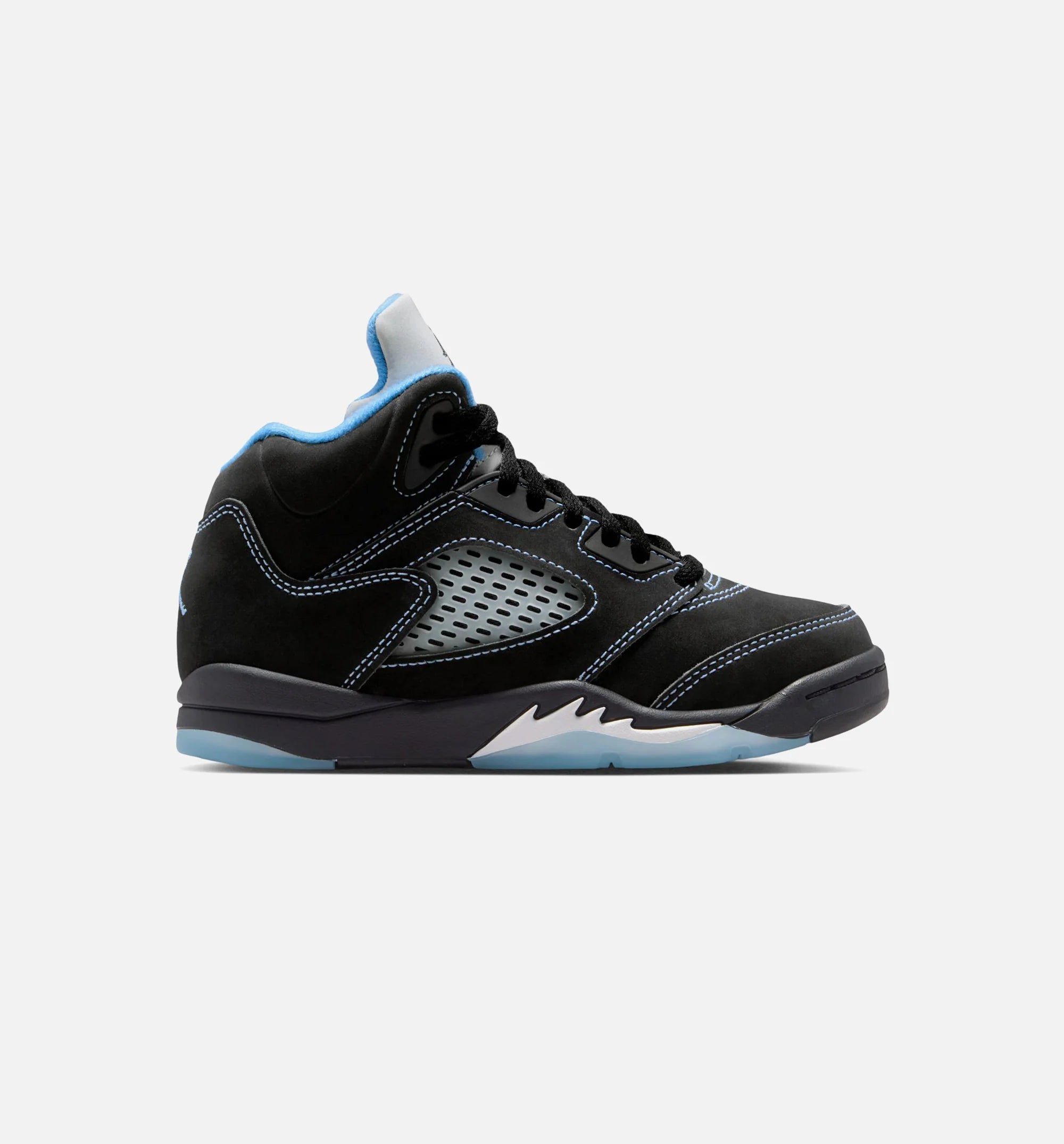 Air Jordan 5 Retro Black Carolina Preschool Lifestyle Shoe Black University Blue White Free Shipping