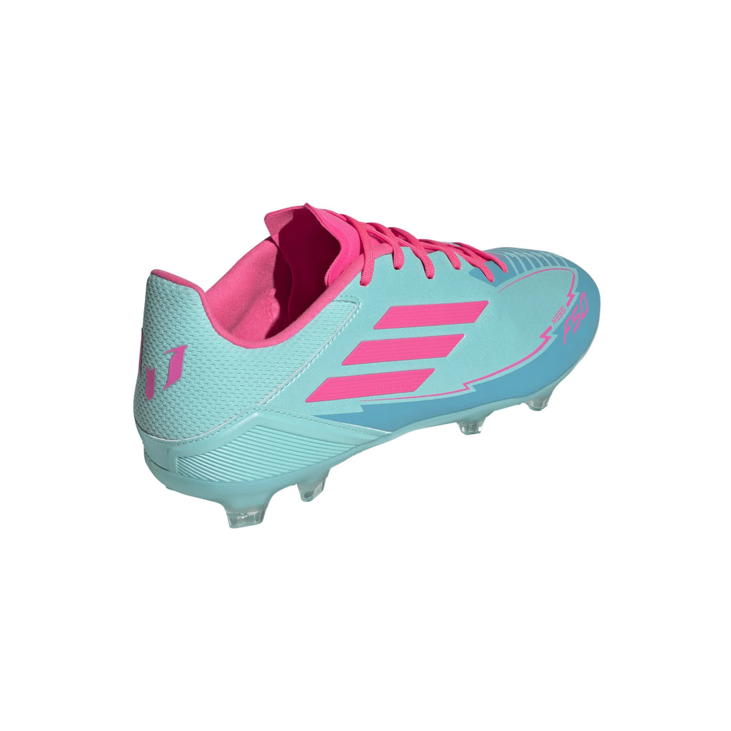 adidas F50 League Messi Firm Multi Ground Soccer Cleats Flash Aqua Lucid Pink Lucid Cyan