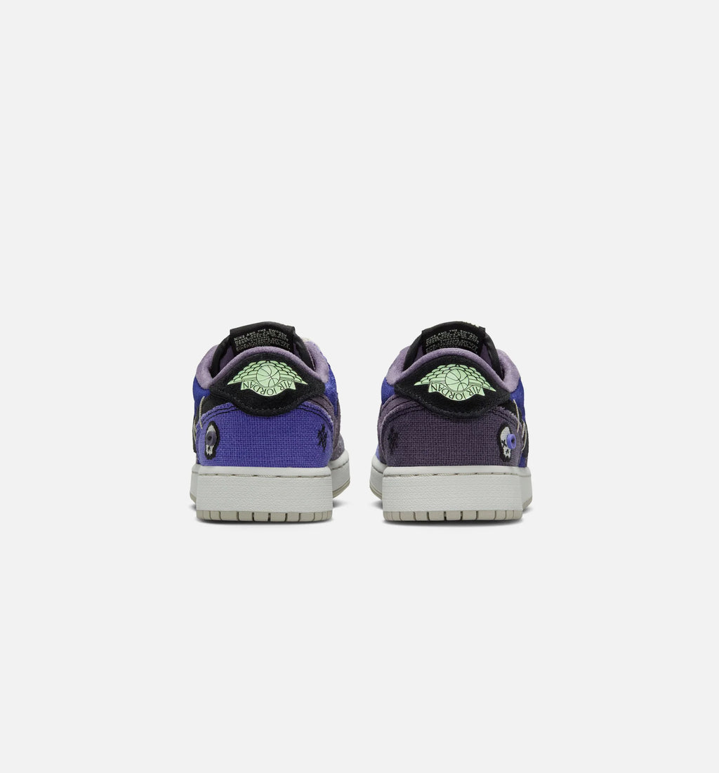 Air Jordan 1 Low OG Regency Purple and Dark Raisin Grade School Lifestyle Shoe Regency Purple Vapor Green Black Dark Raisin Daybreak Light Silver