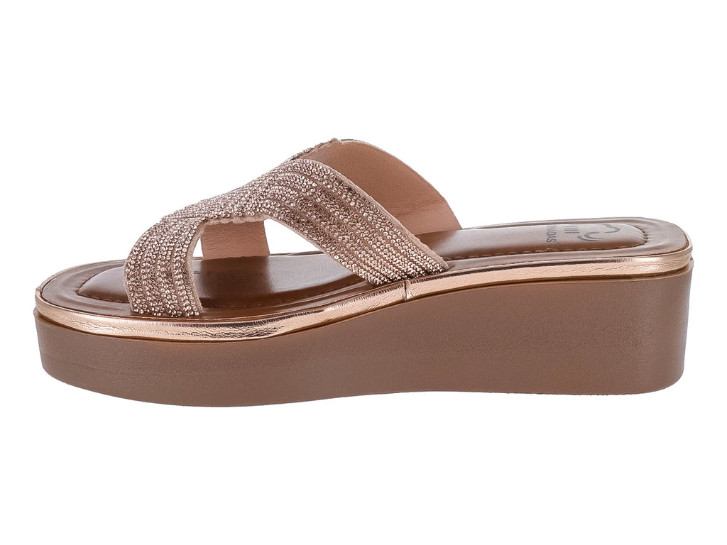 Sandalias Nomadas Plataforma Oro Rosado para Mujer