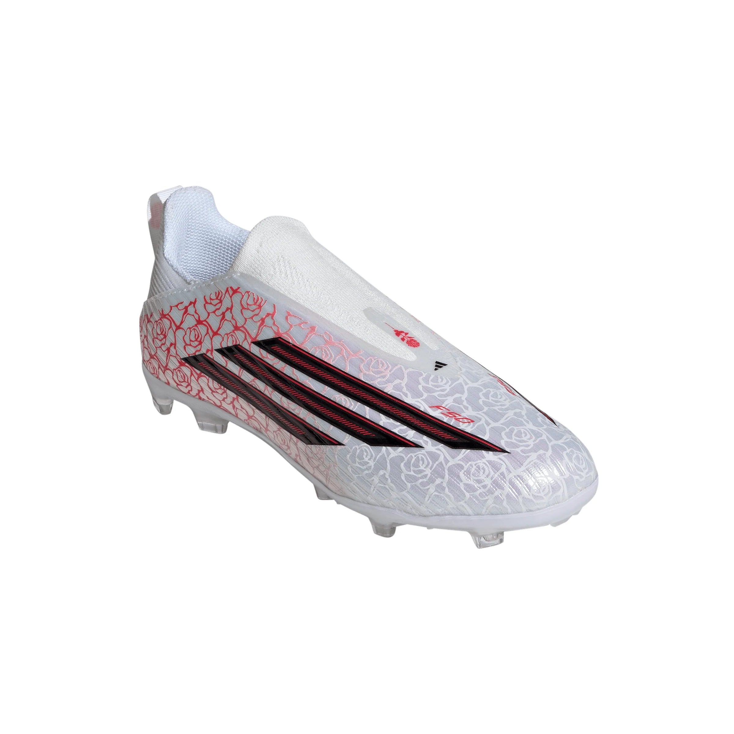 adidas F50 League Laceless FG Firm Ground Youth Soccer Cleats White Black Red