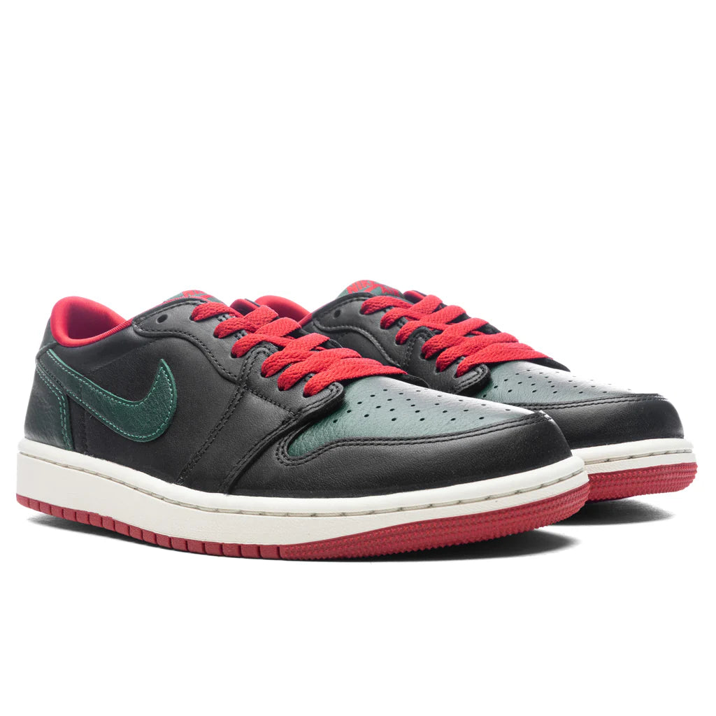 Womens Air Jordan 1 Low OG Black Gorge Green Varsity Red