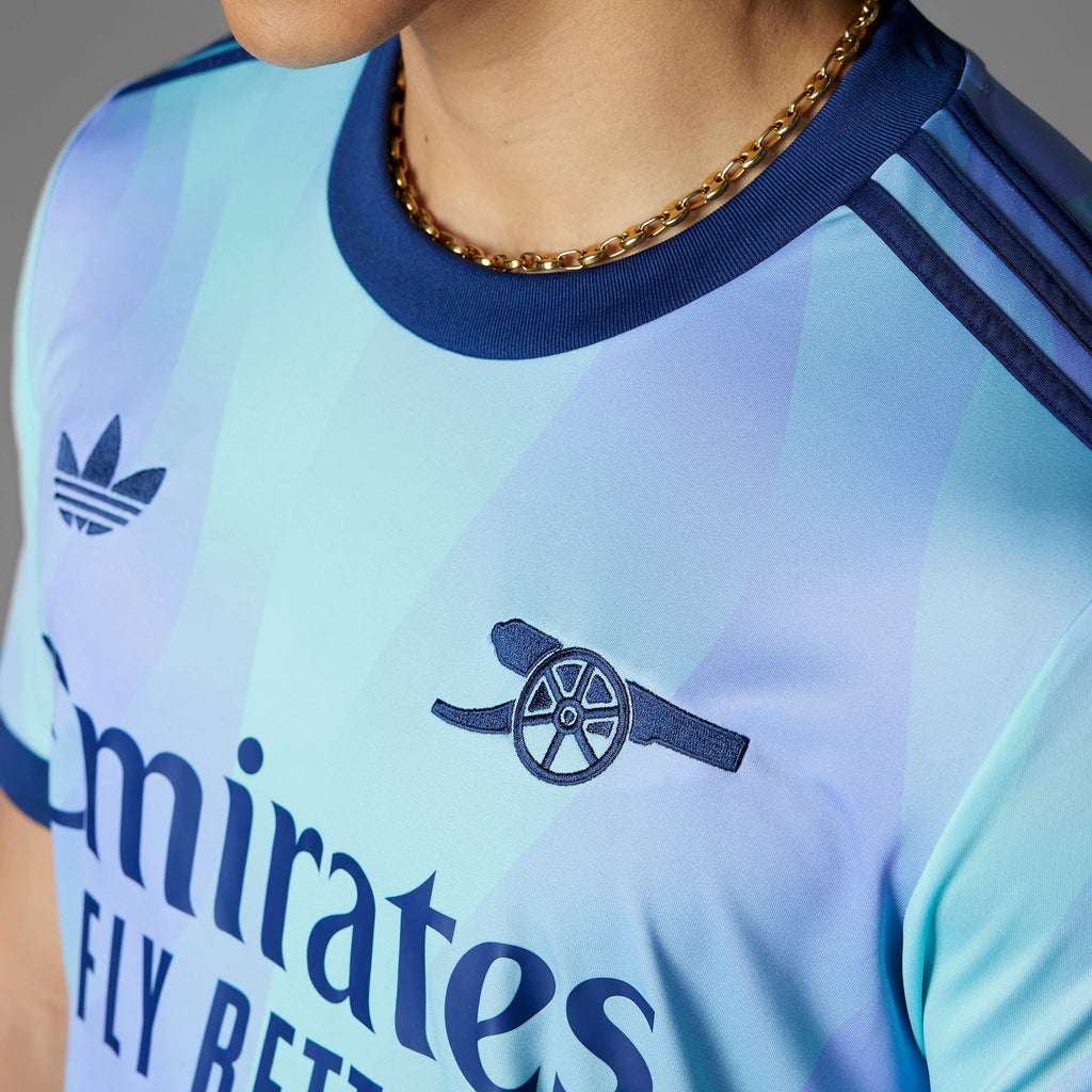 adidas Mens Arsenal Third Jersey 24 25 Aqua Purple
