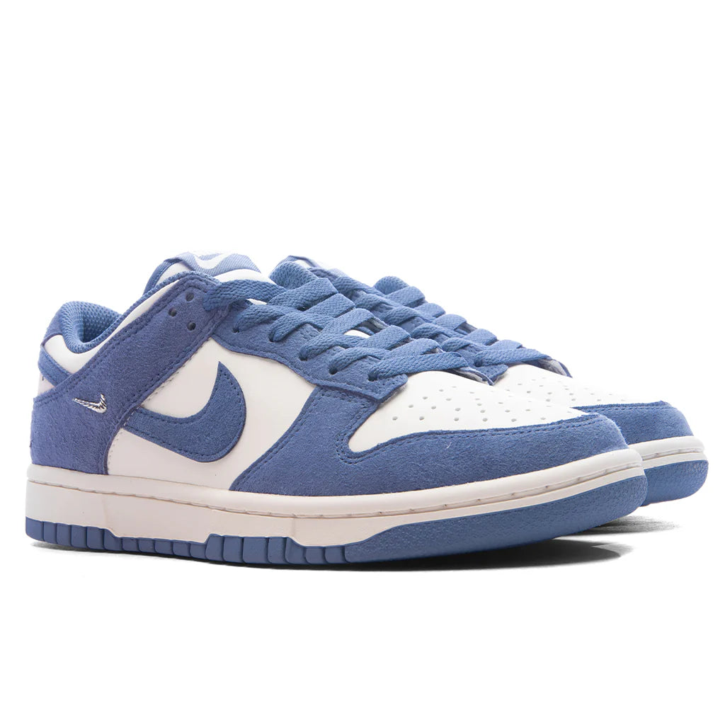 Womens Dunk Low Sail World Indigo Metallic Silver