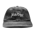 Scripted 6 Panel Hat Washed Black