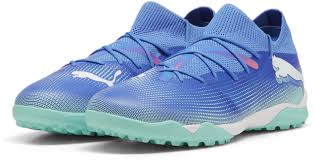 PUMA Future 7 Match TT Turf Soccer Cleats Bluemazing White Electric Peppermint