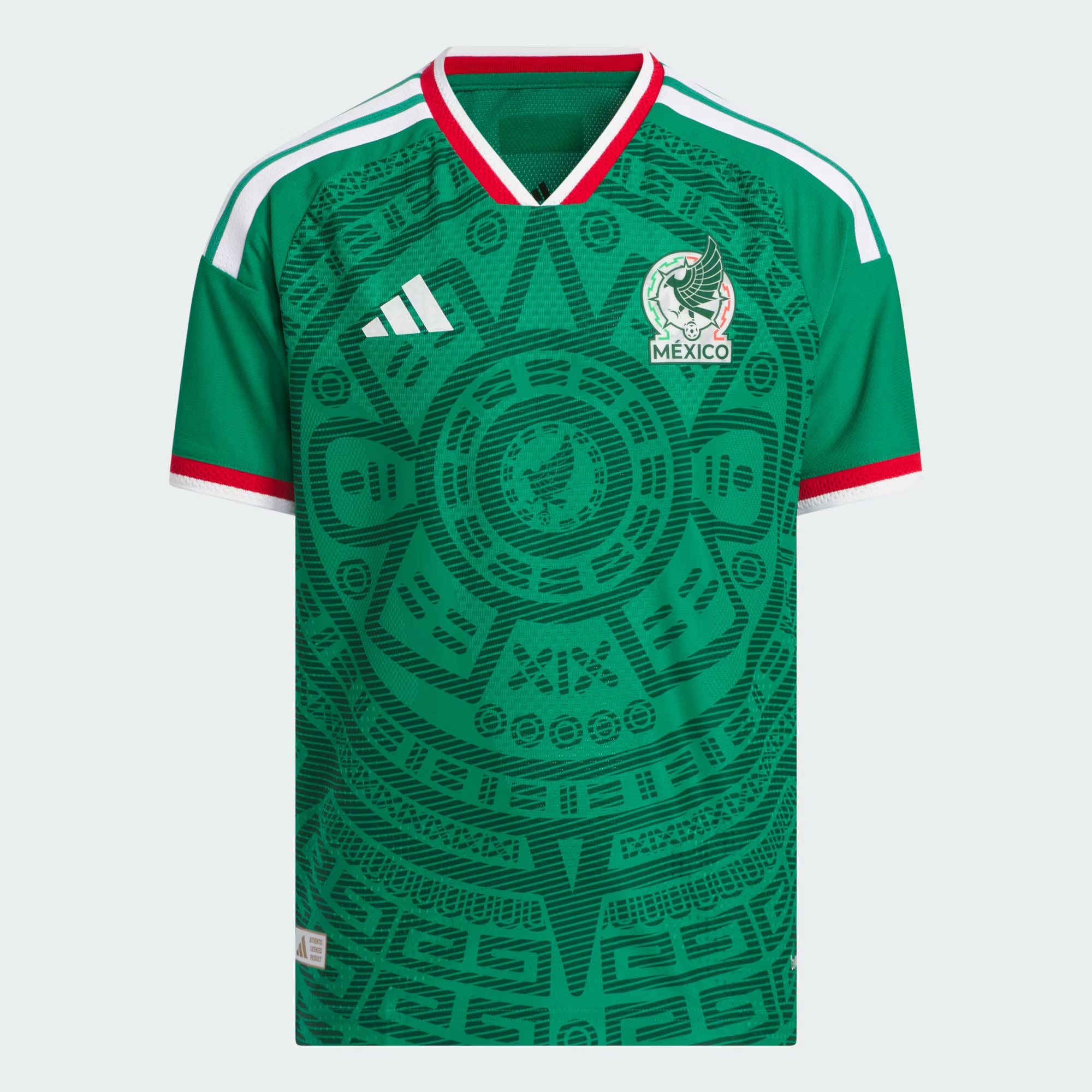 adidas Mexico Home Authentic Youth Soccer Jersey 26 Green