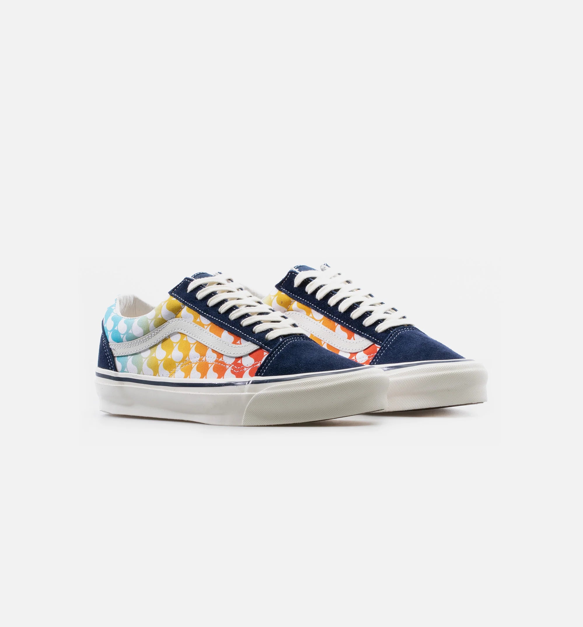 OG Old Skool Free Easy LX Mens Skate Shoe Navy Blue White Orange Yellow Blue