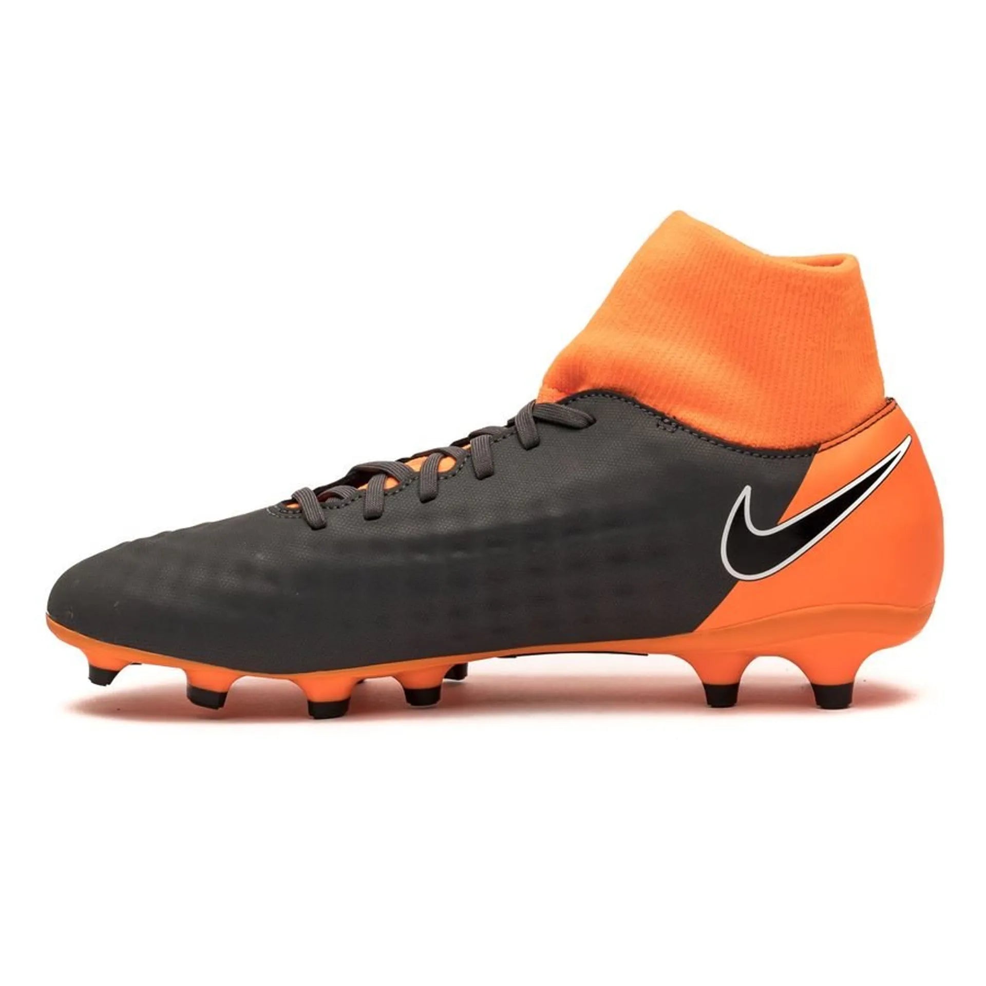 Nike Magista Obra 2 Academy DF FG Firm Ground Soccer Cleats Dark Grey Black Total Orange