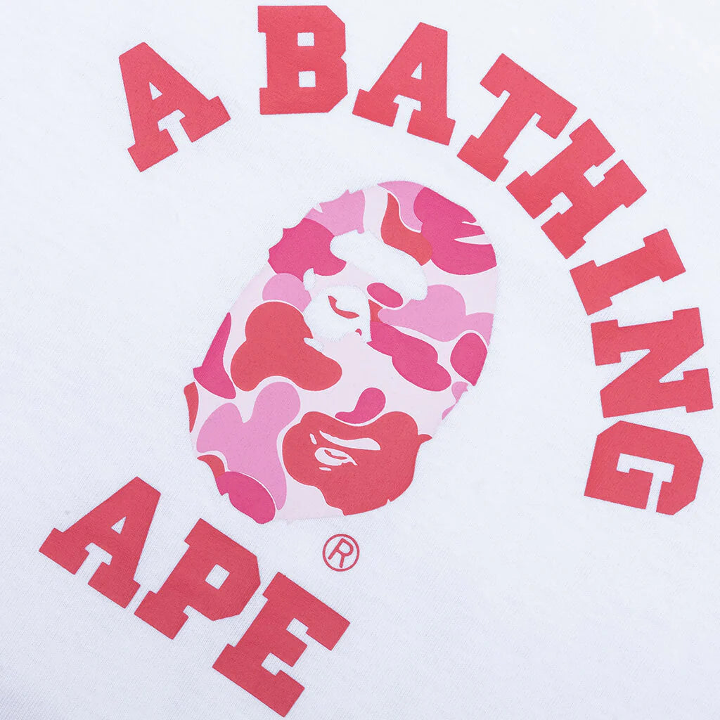 Kids ABC Camo College Tee White Pink