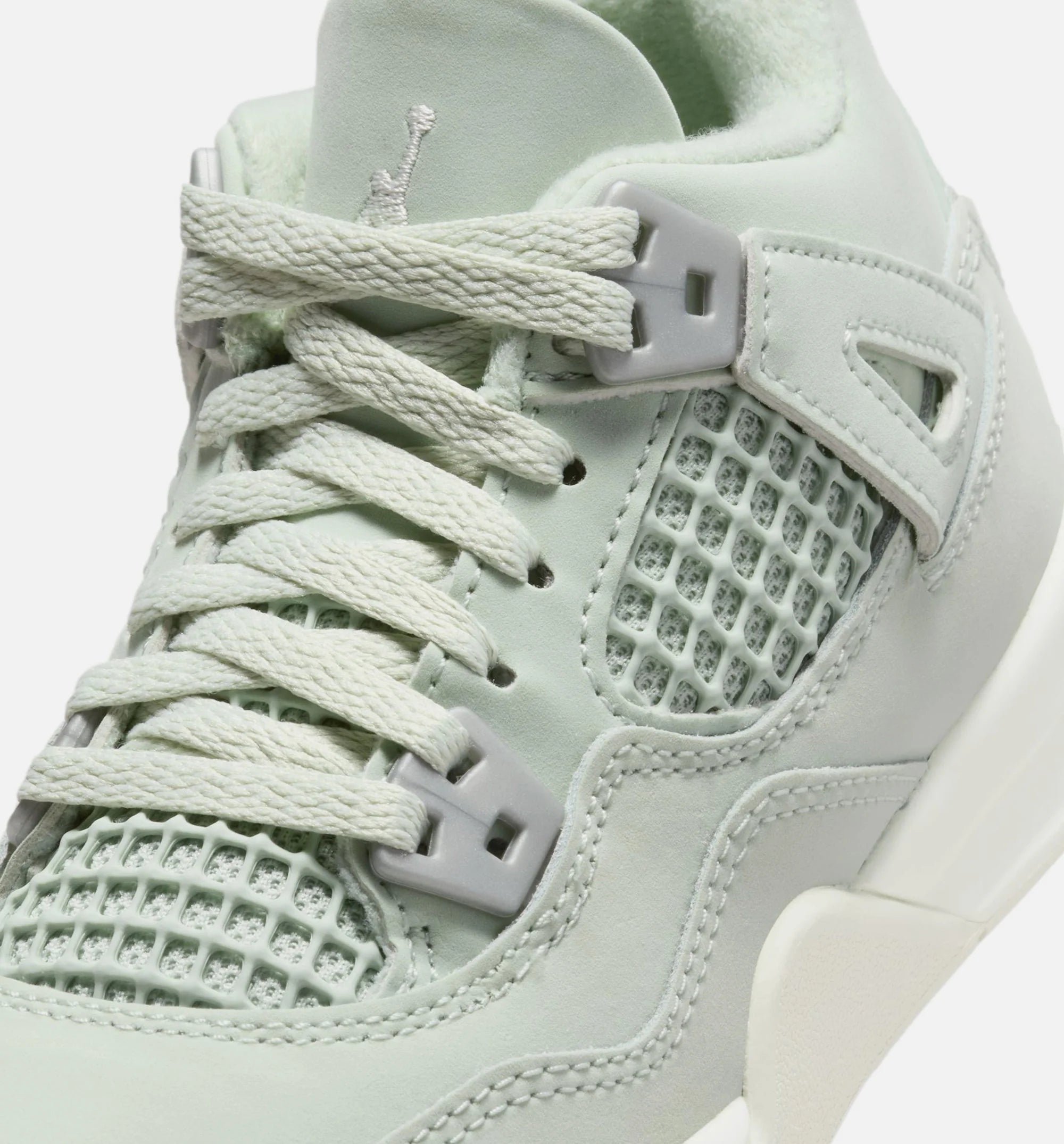 Air Jordan 4 Retro Abundance Preschool Lifestyle Shoe Seafoam Sail Metallic Silver