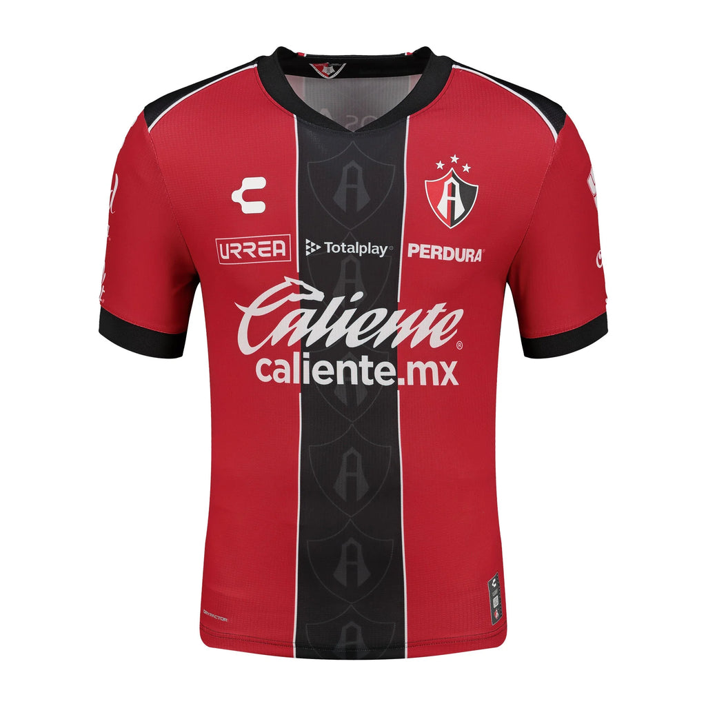 Charly Mens Atlas Home Soccer Jersey 2025 Red Black