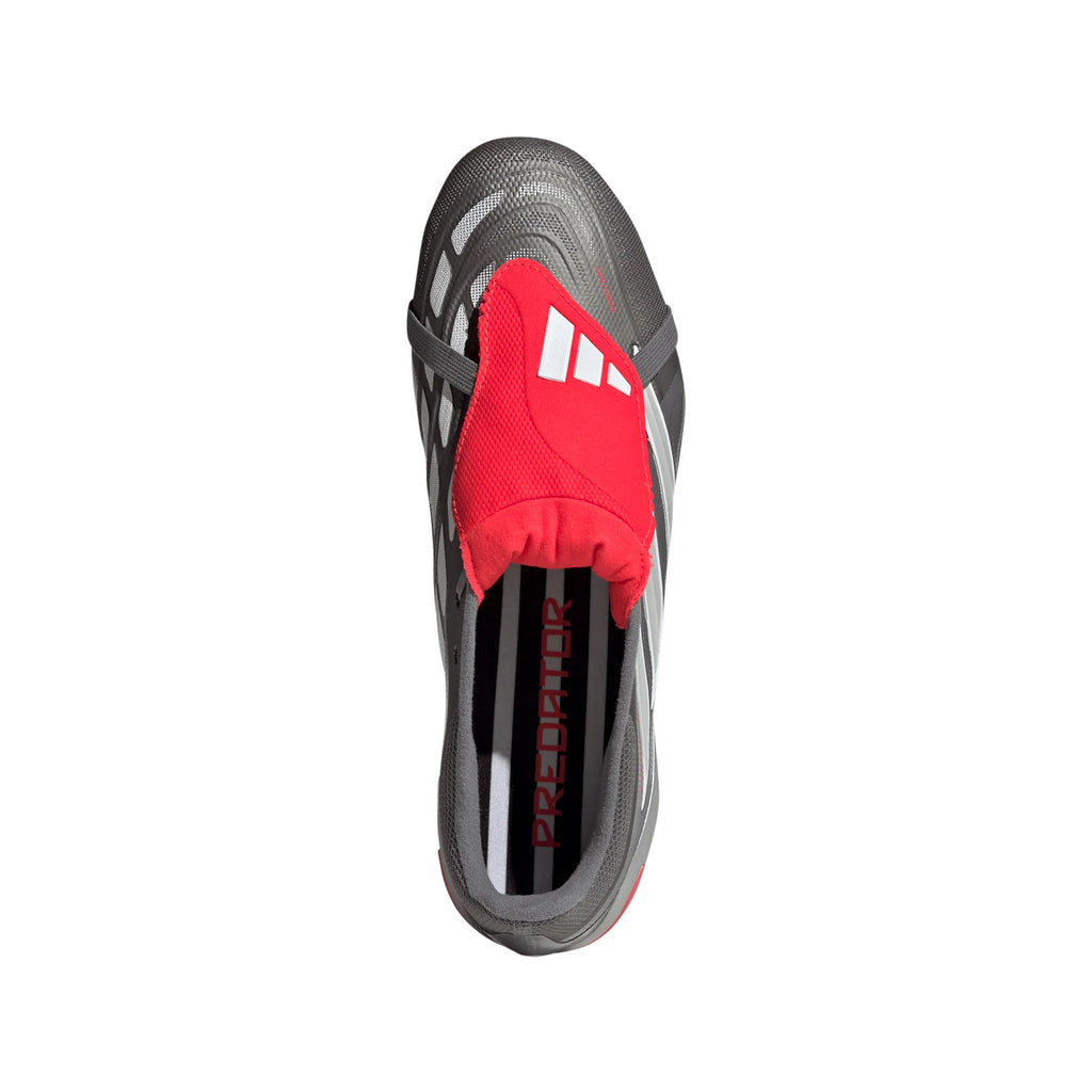 adidas Predator League Fold Over Tongue FG Mens Soccer Cleats Grey Red