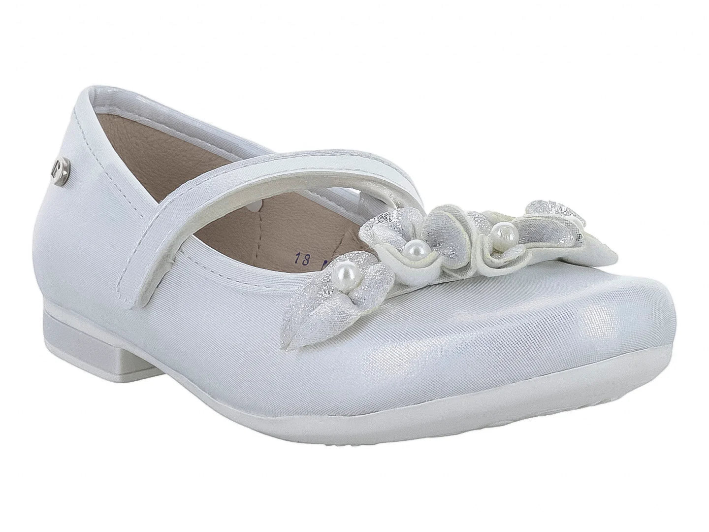 Zapatos Planos Coqueta Color Perla para Niña