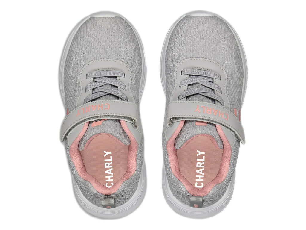 Tenis Charly Gris y Coral para Niña