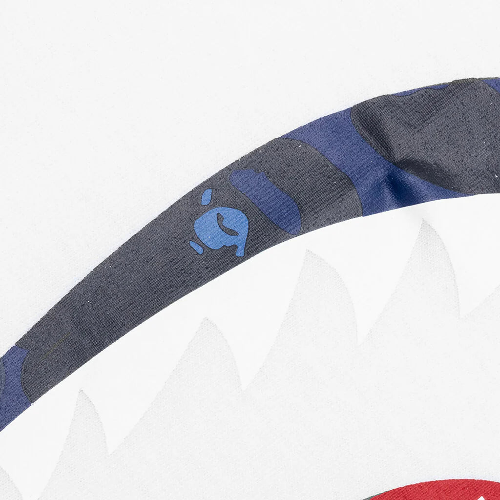 Color Camo Shark Tee White Navy