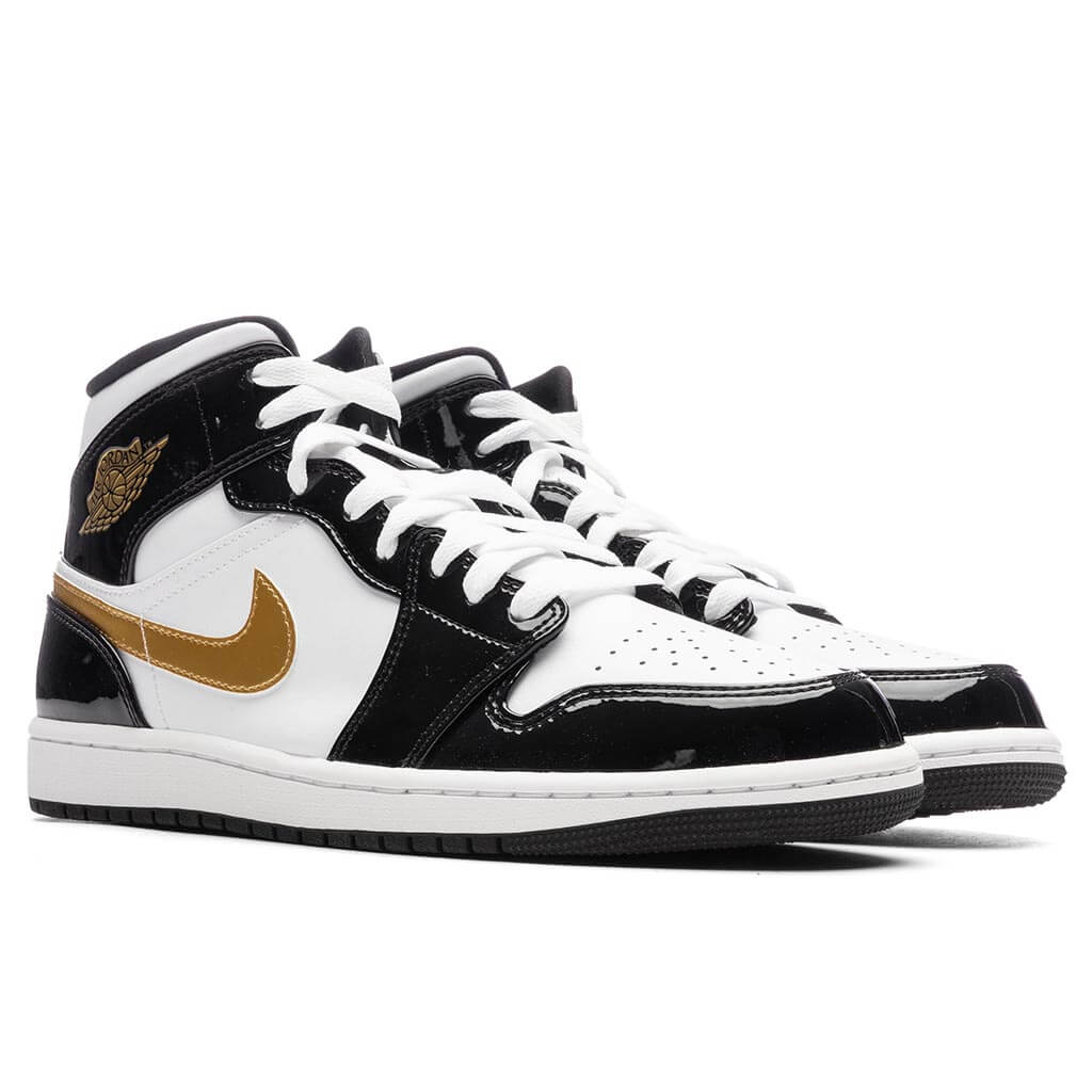 Air Jordan 1 Mid SE Black Metallic Gold White