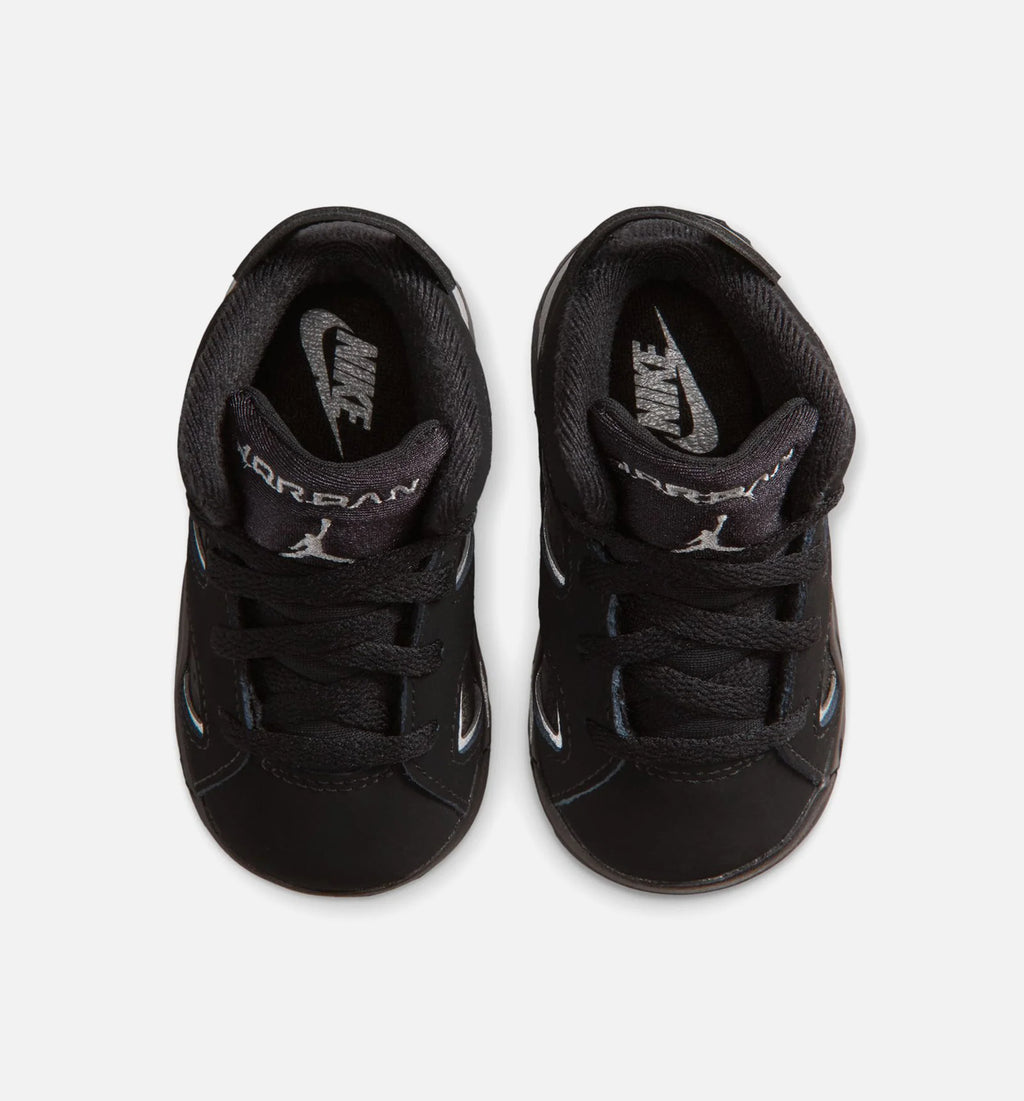 Air Jordan 6 Retro Cap Gown Infant Toddler Lifestyle Shoe Black Reflective Silver Black Free Shipping