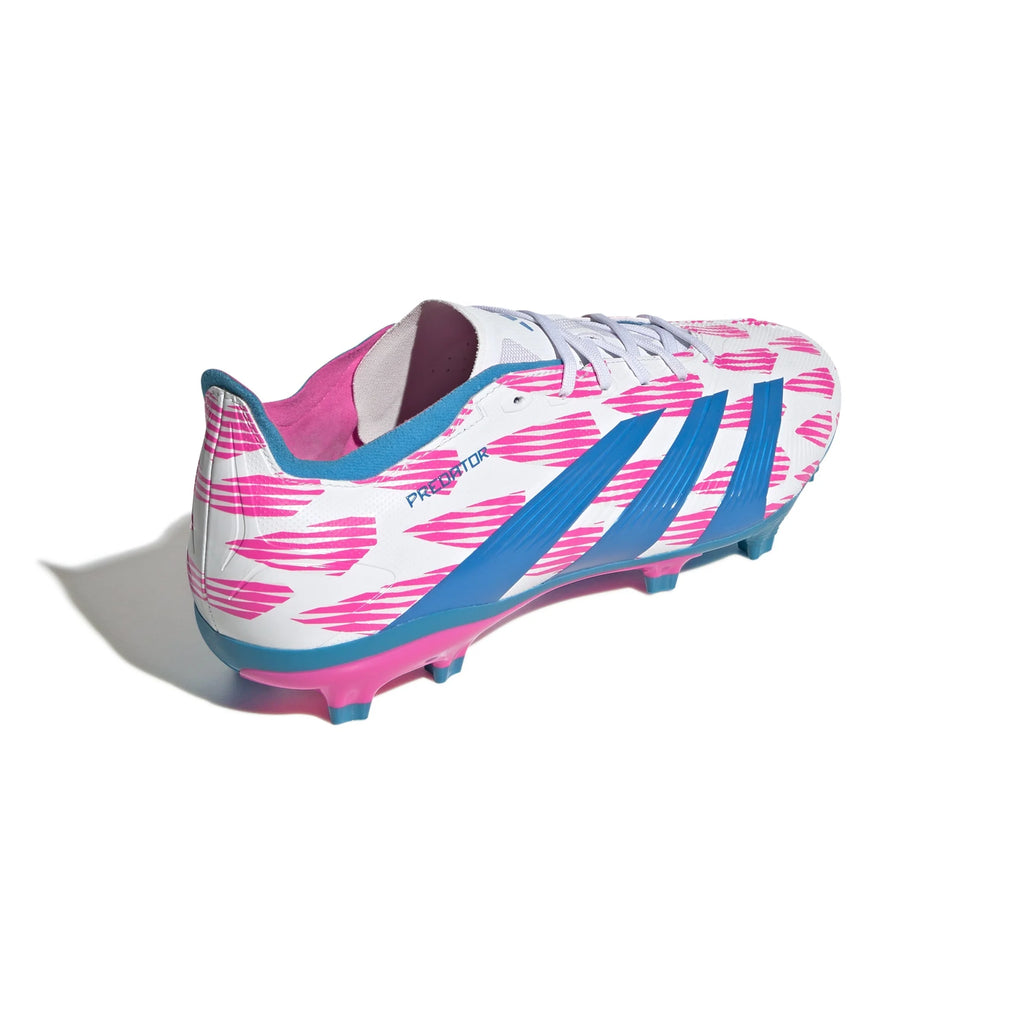adidas Predator League FG Firm Ground Soccer Cleats White Solar Blue Solar Pink