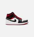 Air Jordan 1 Retro Mid Gym Red Mens Lifestyle Shoe Black Red
