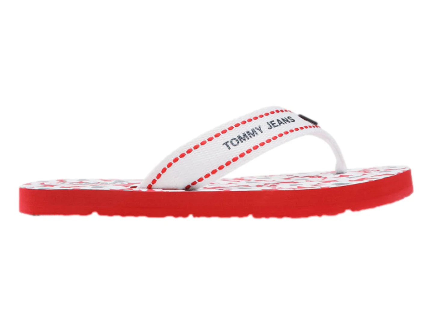 Sandalias Tommy Hilfiger Webbing Flat Rojo y Blanco para Mujer