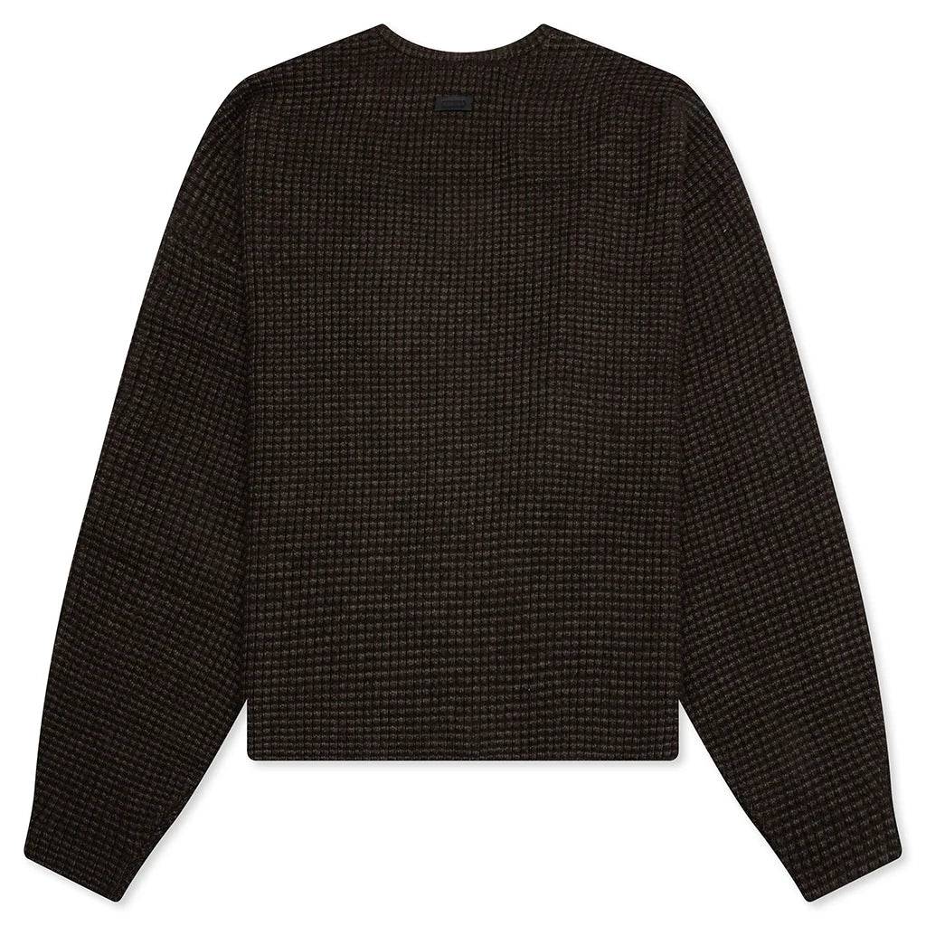 Heavy Waffle Cardigan Brown