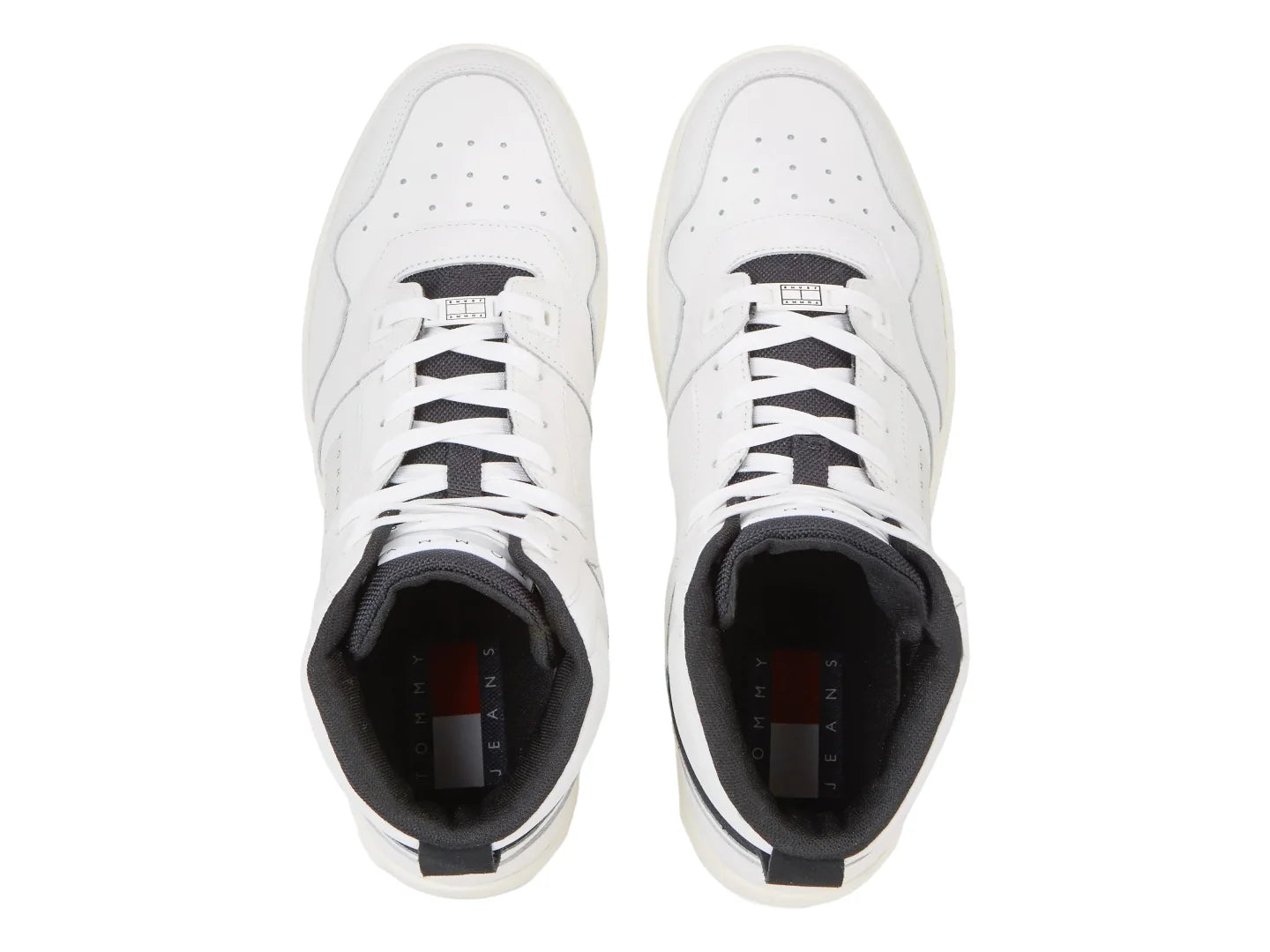 Tenis Tommy Hilfiger Basket Mid Leather Blanco para Hombre