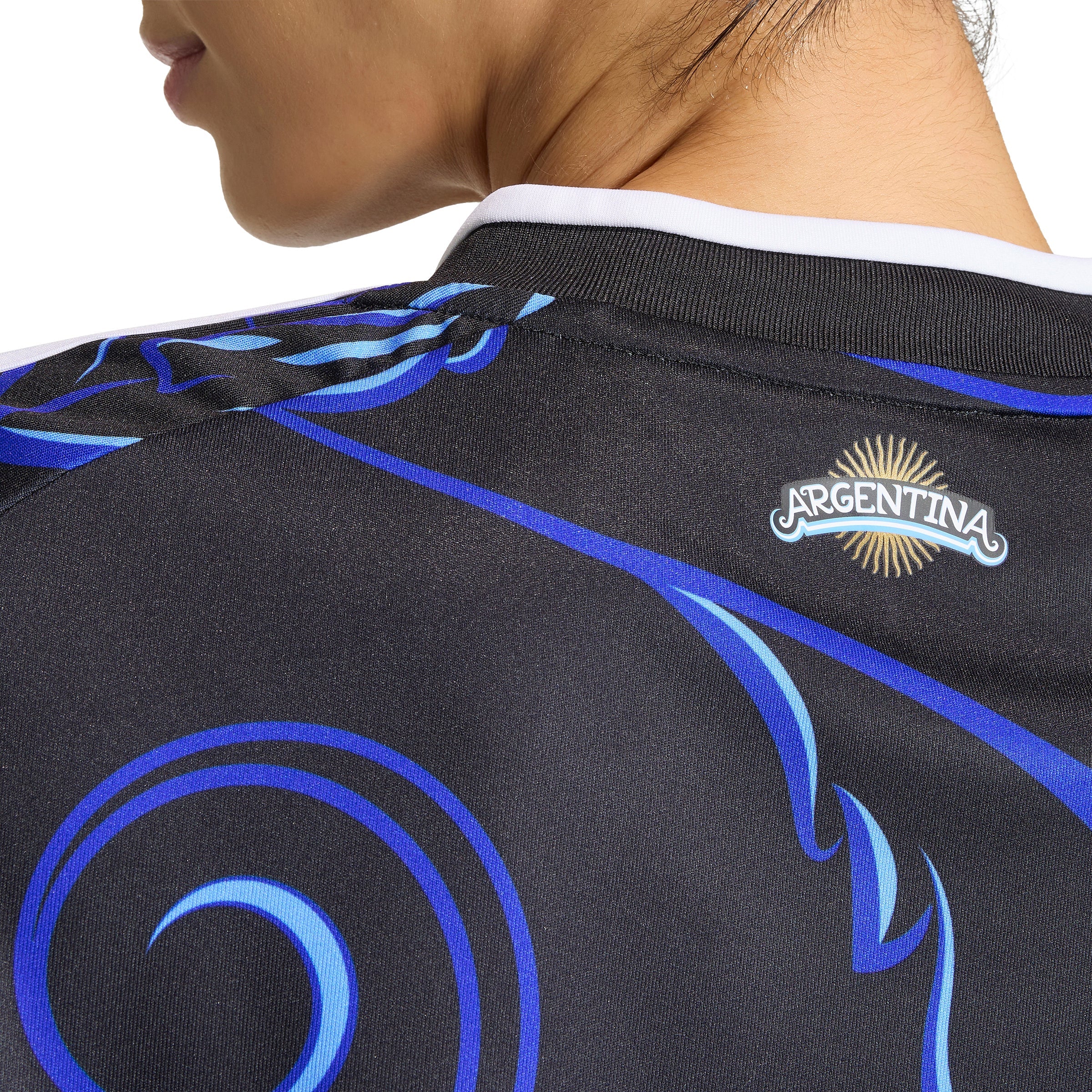 adidas Argentina Away Cropped Womens Soccer Jersey 2026 Black Blue
