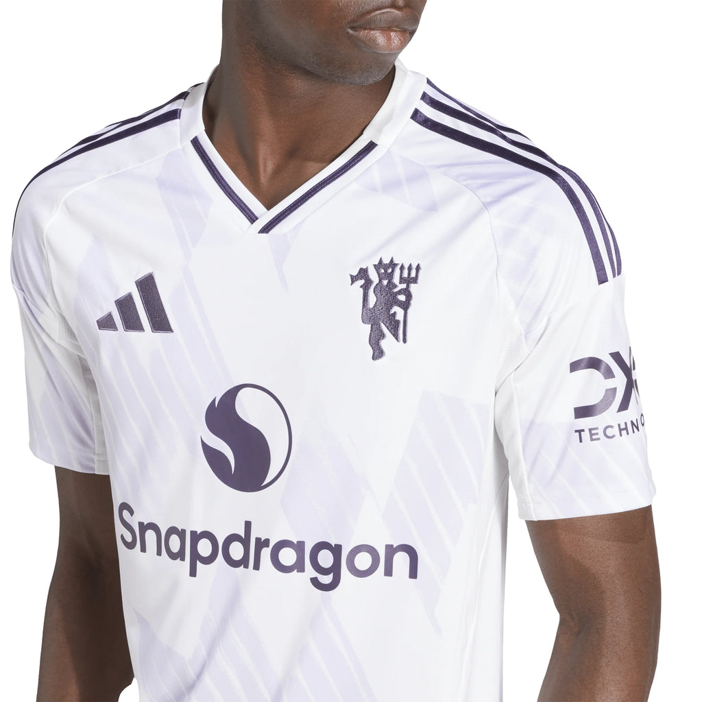 adidas Mens Manchester United Away Soccer Jersey 25 26 White