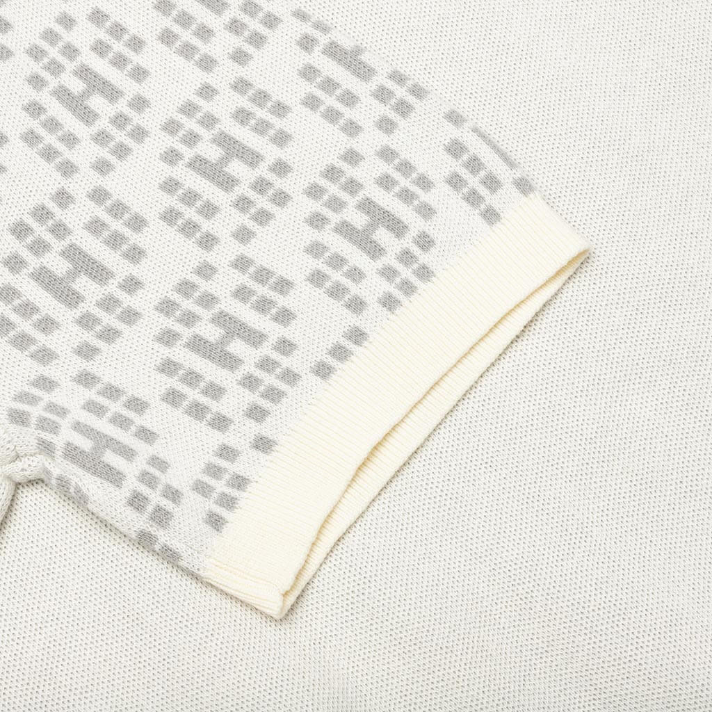 Knit H Pattern Polo Bone
