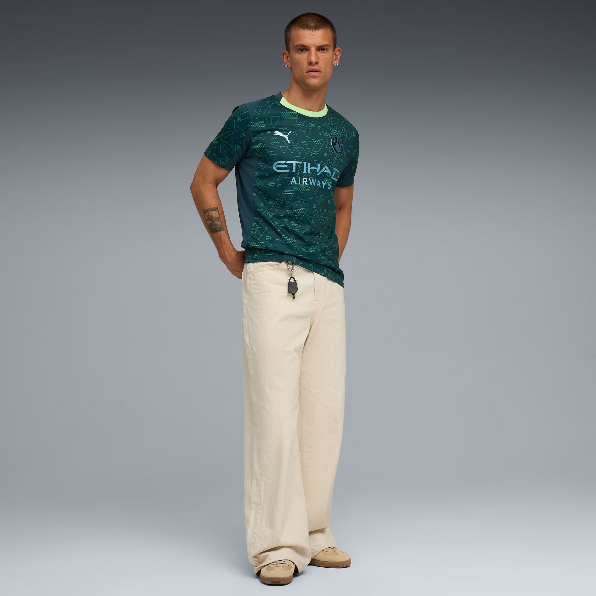 PUMA Manchester City 4th Mens Soccer Jersey 26 Green Terrain