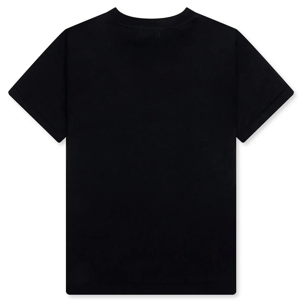 Kids ABC Camo Milo on Big Ape Tee Black Blue