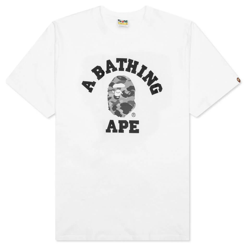 Honeycomb Camo College Tee White Grey