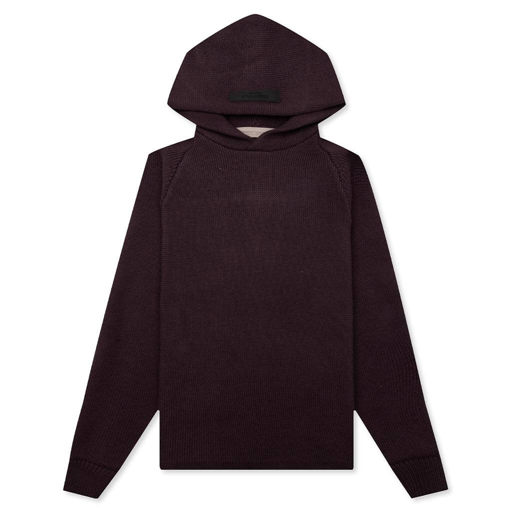 Kids Knit Hoodie Plum