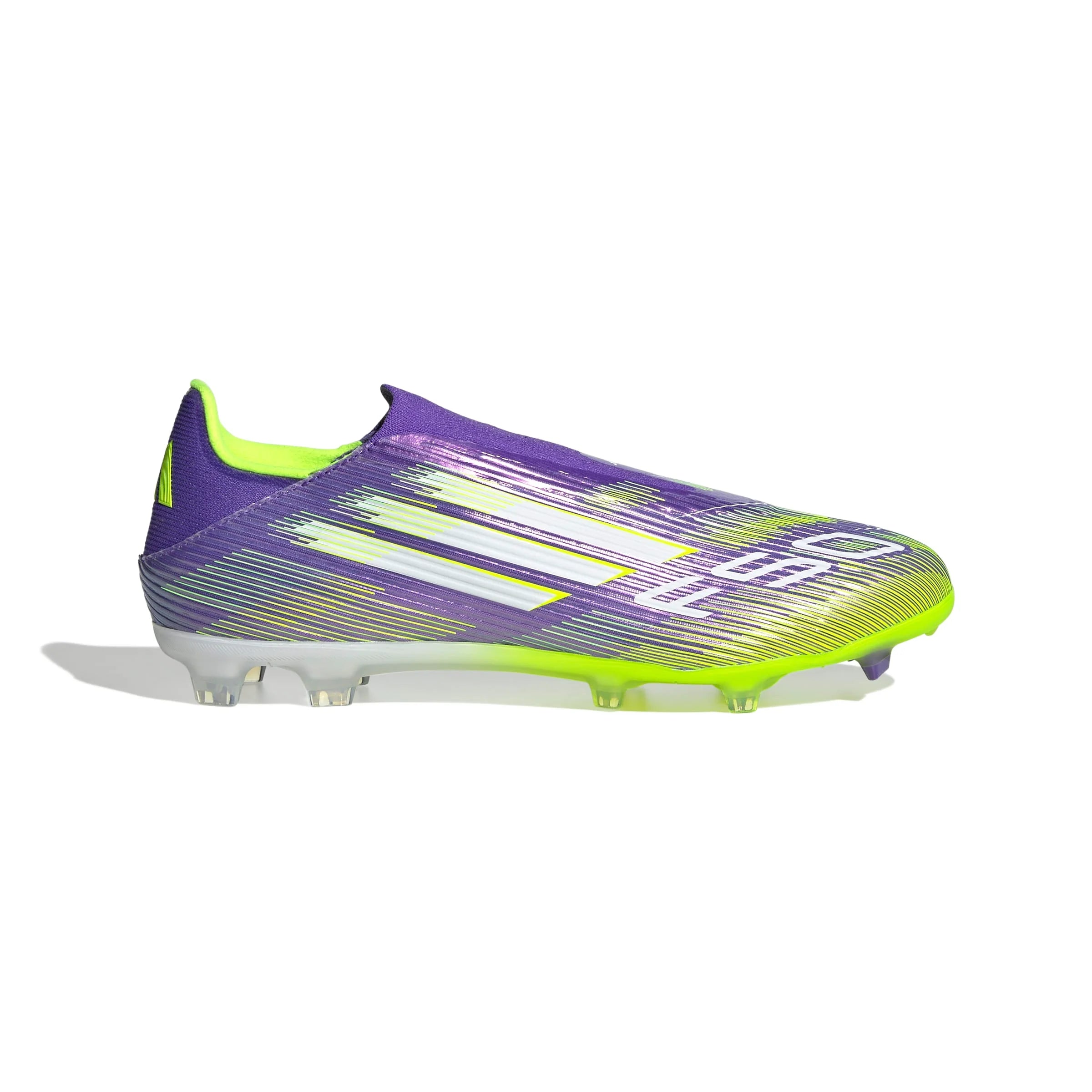 adidas F50 League Laceless FG MG Mens Soccer Cleats Purple White Lemon