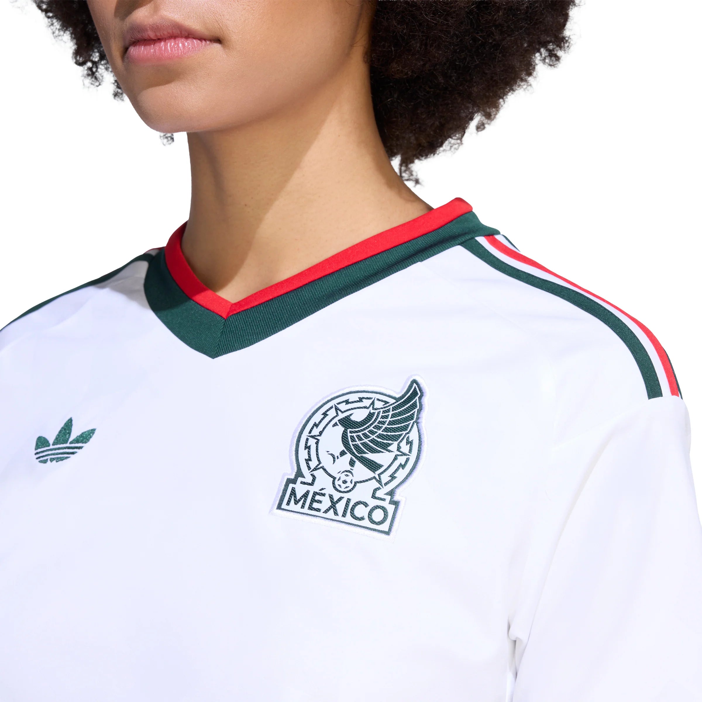 adidas Mexico Away Cropped Womens Soccer Jersey 2026 White