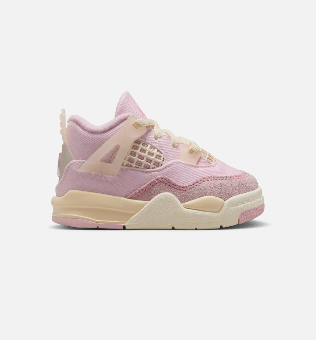 Air Jordan 4 Retro Pink Pearl And Iced Carmine Infant Toddler Lifestyle Shoe Iced Carmine Iced Carmine Coconut Milk Anthracite Muslin Pinksicle