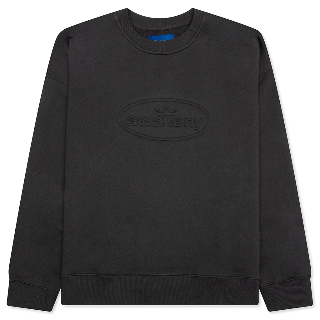 Debossed Crewneck Black