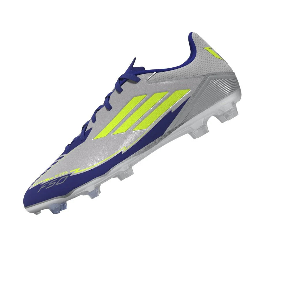 adidas F50 League Messi Firm Multi Ground Boots Silver Yellow