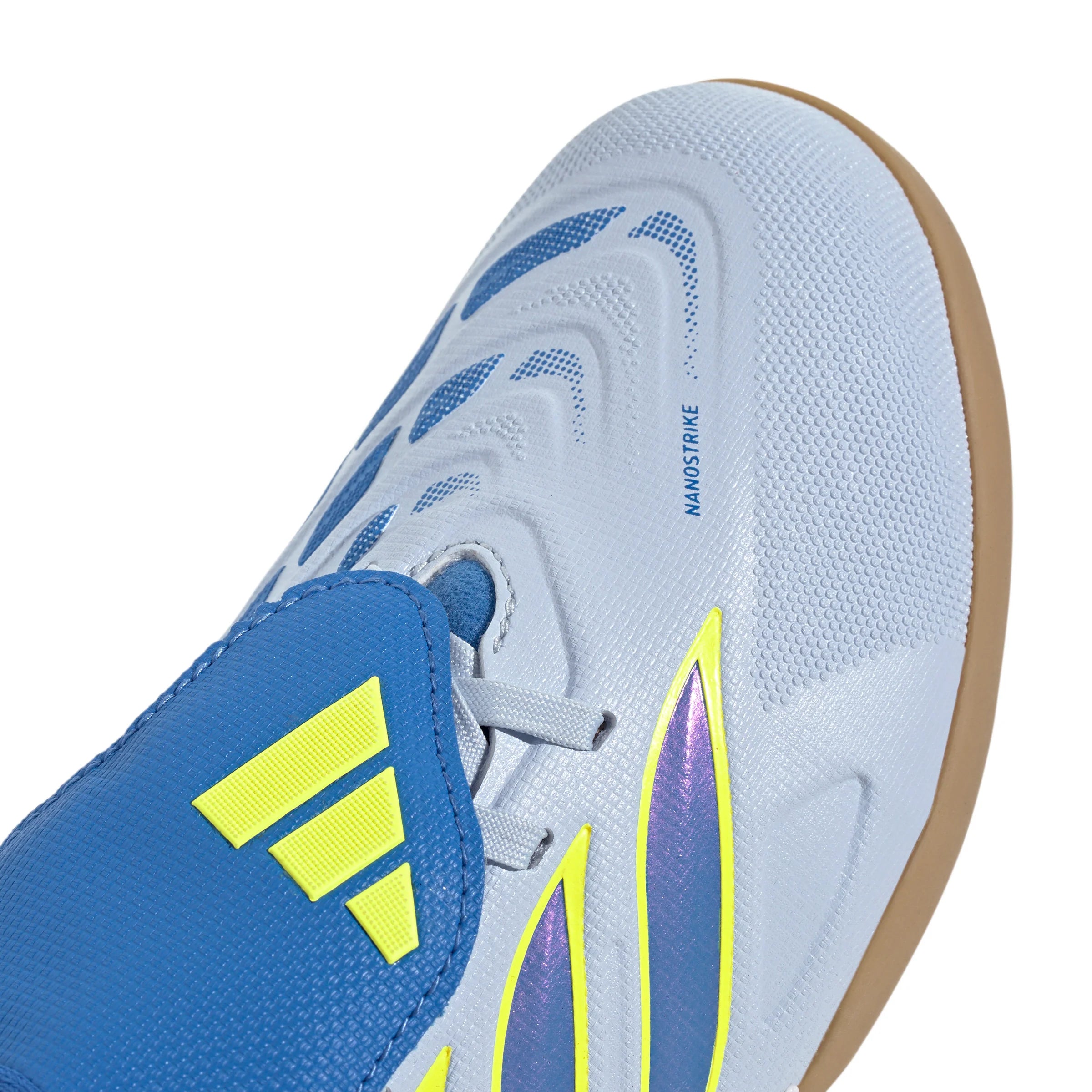 adidas Predator League Fold Over Tongue IN Indoor Youth Soccer Shoes Sky Blue Yellow