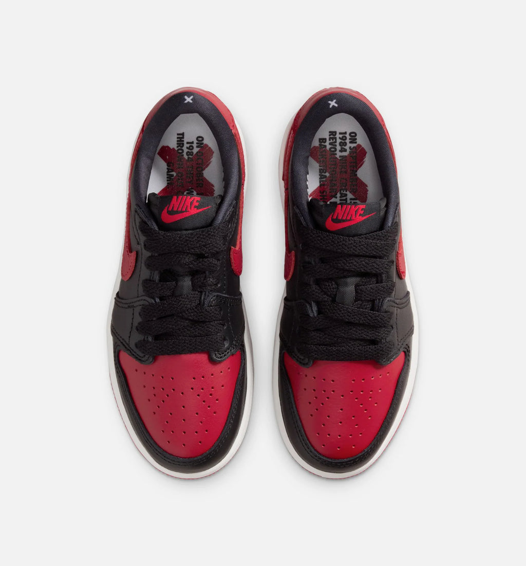 Air Jordan 1 Retro Low OG Banned Preschool Lifestyle Shoe Black Black Varsity Red Summit White Free Shipping