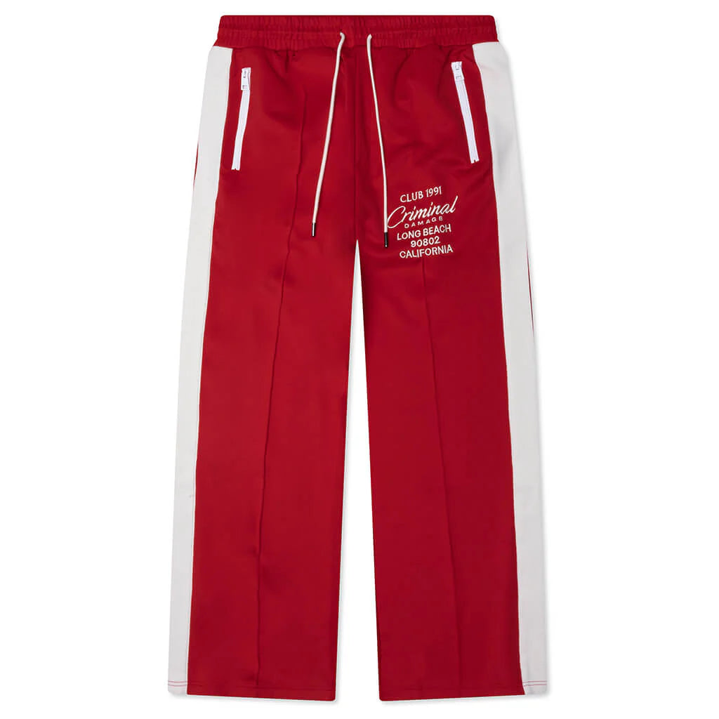 Pin Tuck Joggers Red Ecru