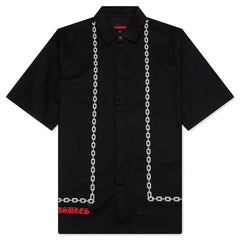 Chain Button Up Shirt Black
