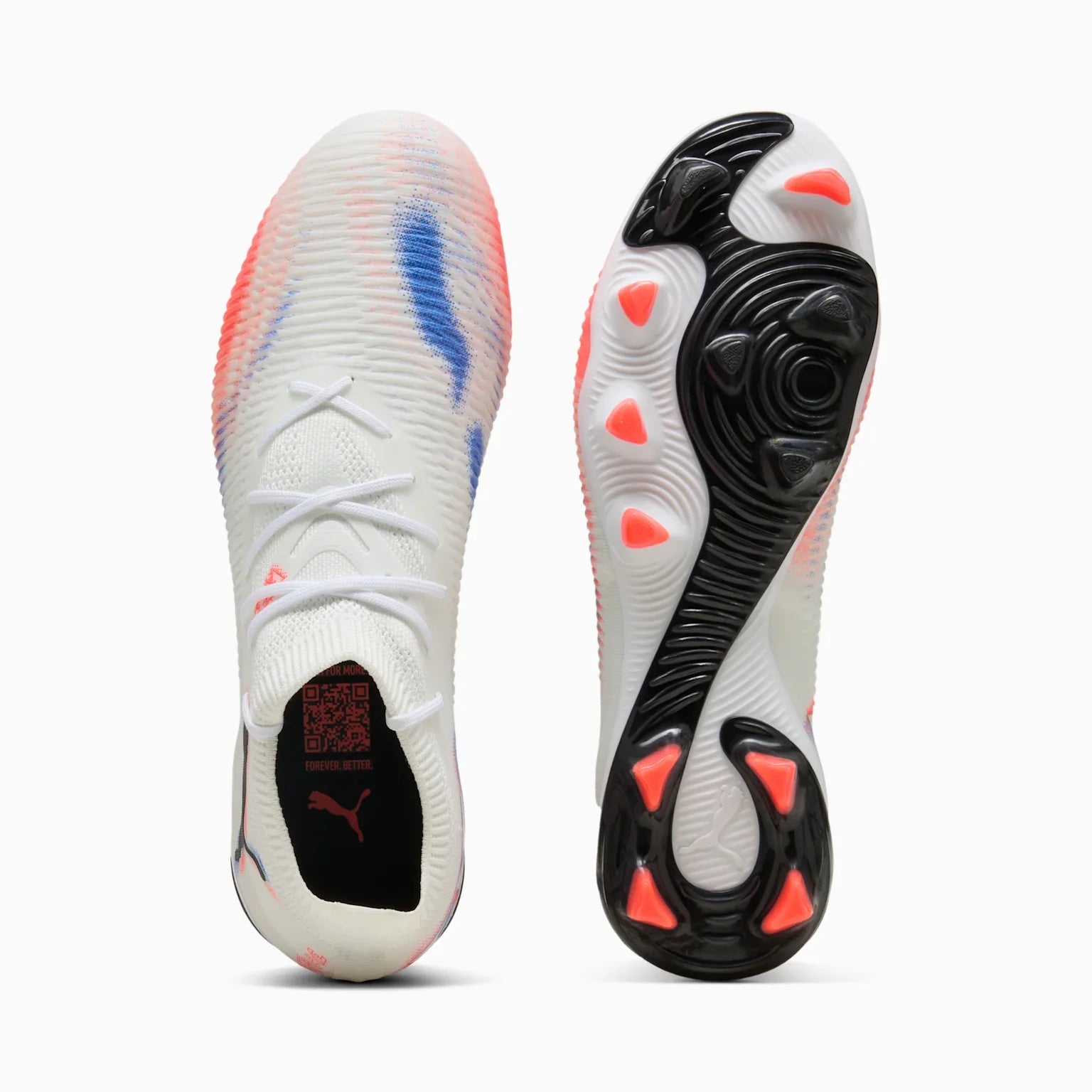 PUMA Future 8 Match FG AG Firm Multi Ground Soccer Cleats White Black Glowing Red