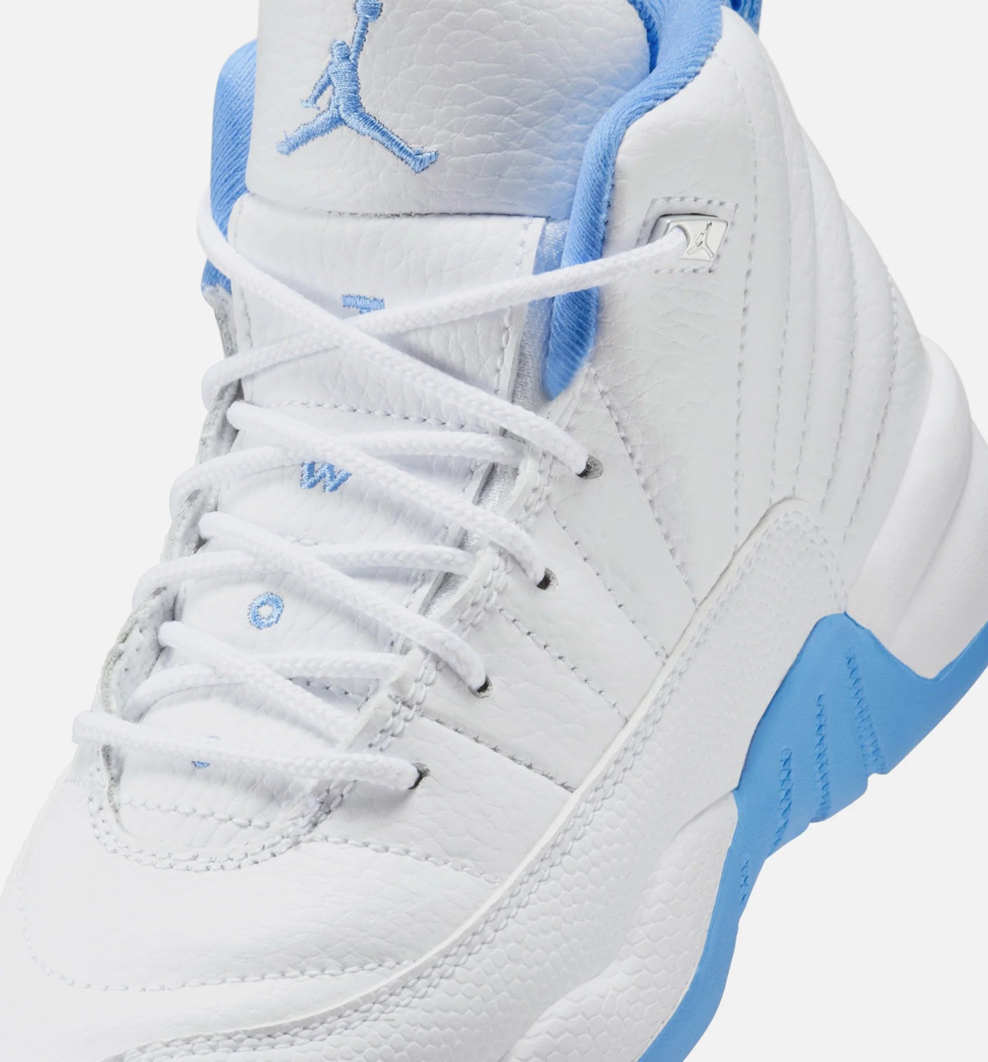 Air Jordan 12 Retro White and University Blue Preschool Lifestyle Shoe White University Blue Metallic Silver Free Shipping